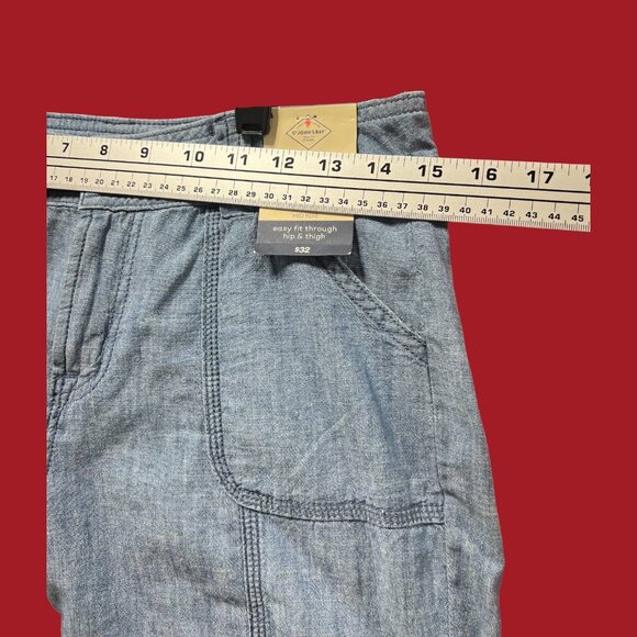 St. John's Bay - Women's Mid-Rise Cargo Bermuda Short - Light Blue - 4 - Picture 5 of 16